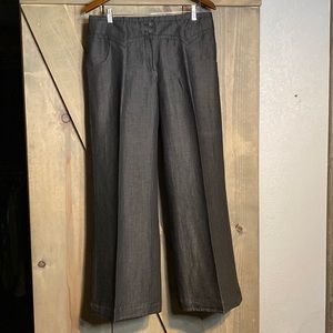 Wide leg dress trousers black denim